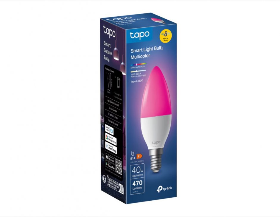 Imagine Bec inteligent multicolor WIFI, TP-LINK Tapo L430C